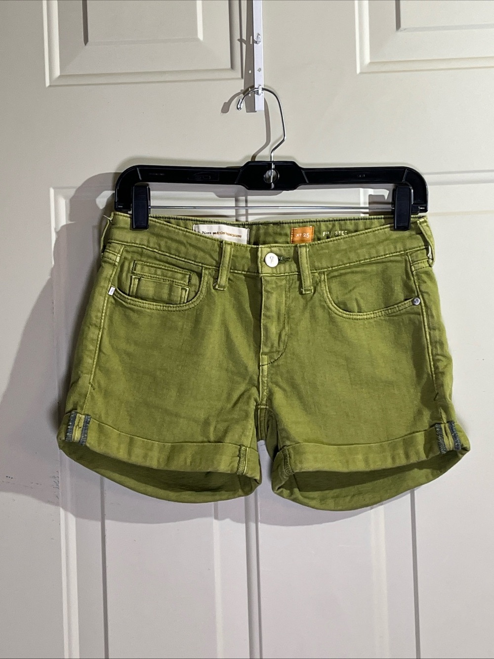 Pilcro Olive Cuffed Denim Shorts